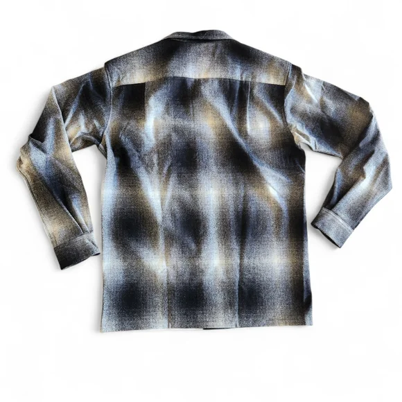 Pendleton The Original Board Shirt Plaid Long Sleeve Charcoal Ombre Large Tall - Picture 9 of 16